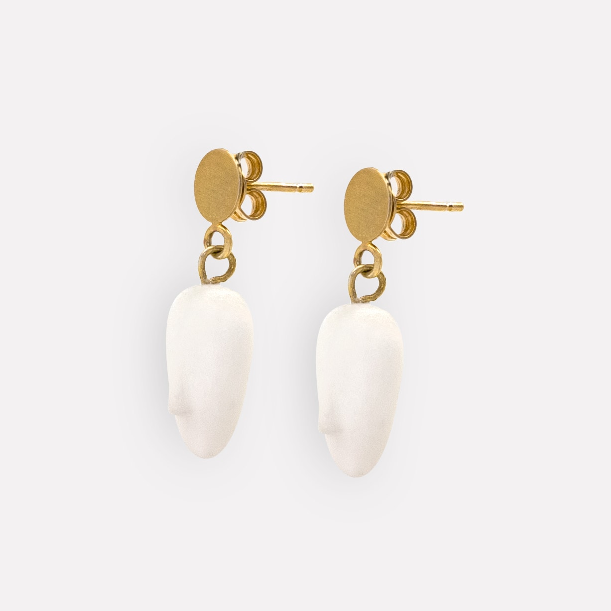 ARTEMIS - Cycladic Idol Earrings | Marble & Gold Plated Silver Earrings