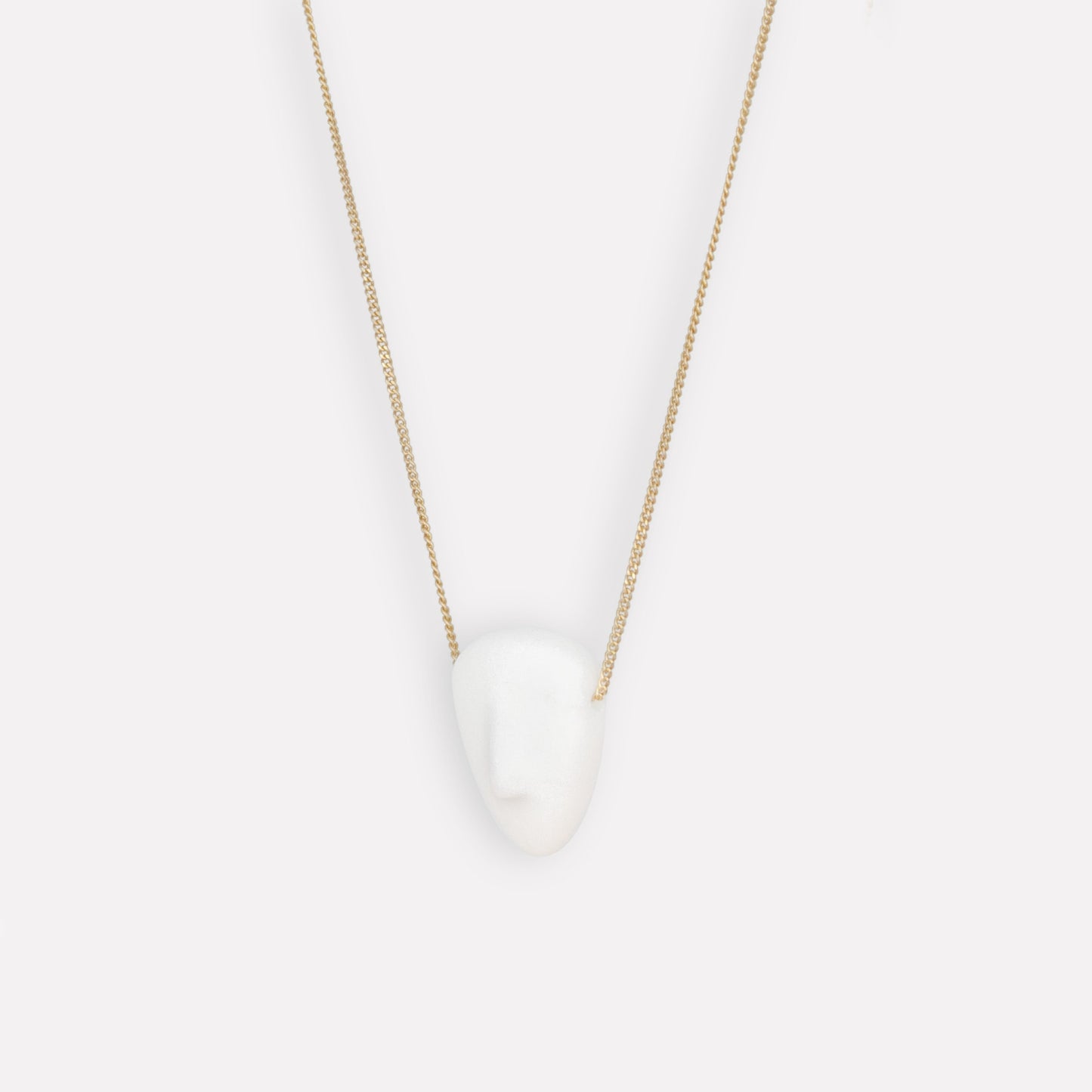 APHRODITE - Cycladic idol | White Marble & Gold plated Necklace