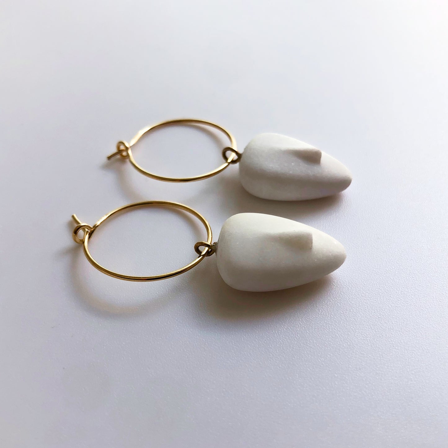 ELECTRA - Cycladic Idol | Marble & Gold Plated Silver Earrings