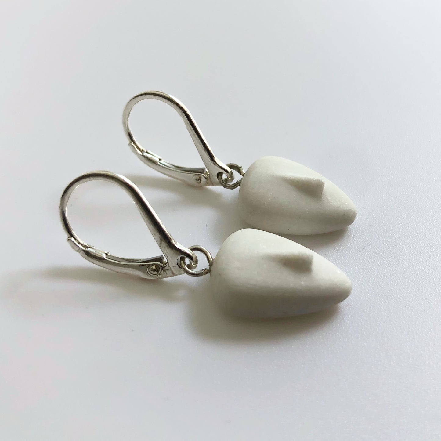 RHEA - Cycladic Idol | Marble & Silver Earrings