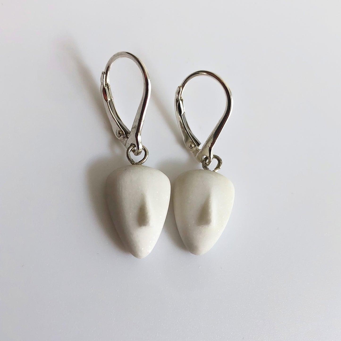 RHEA - Cycladic Idol | Marble & Silver Earrings