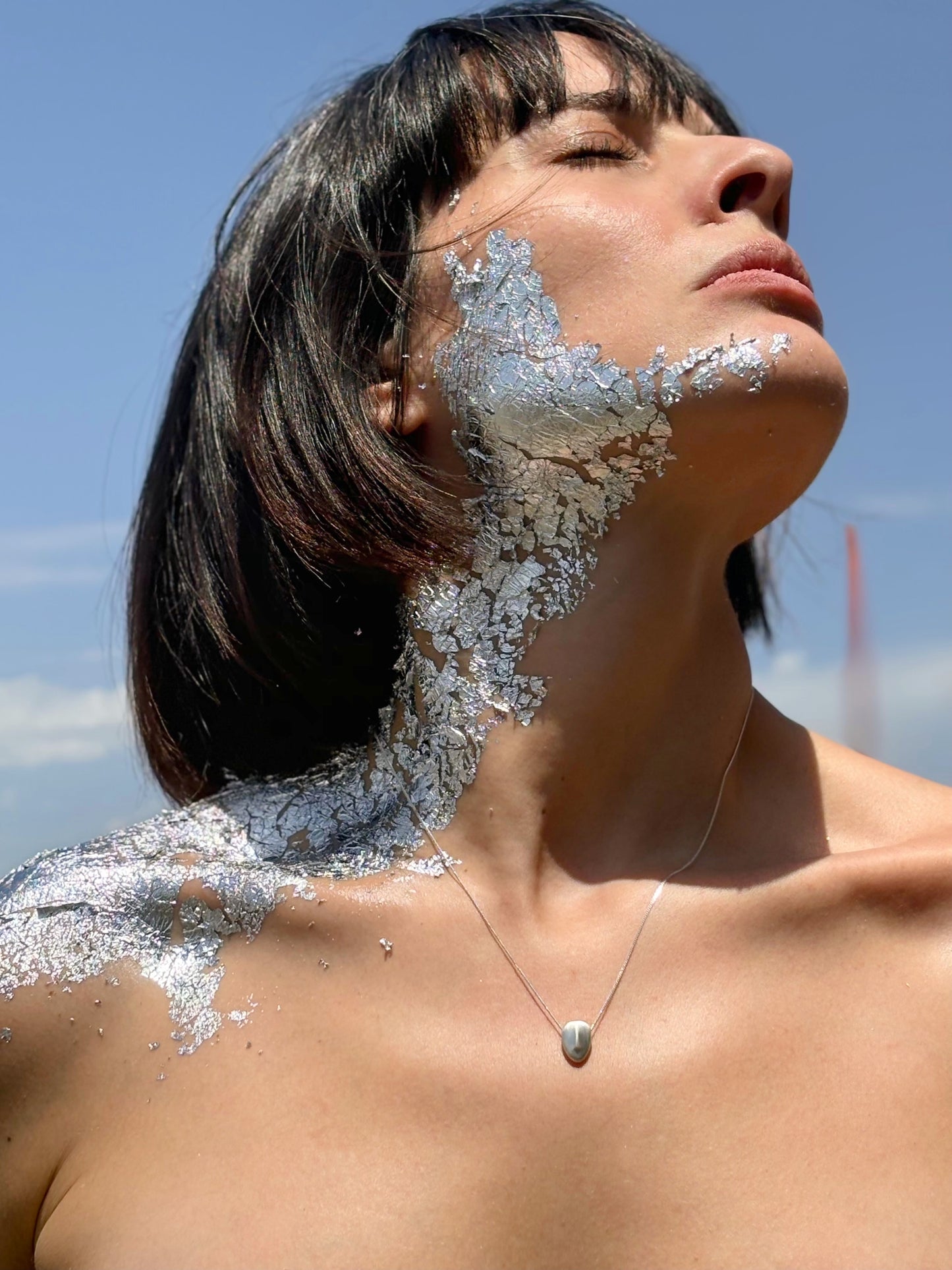 PHOEBE - Cycladic idol | Silver Necklace