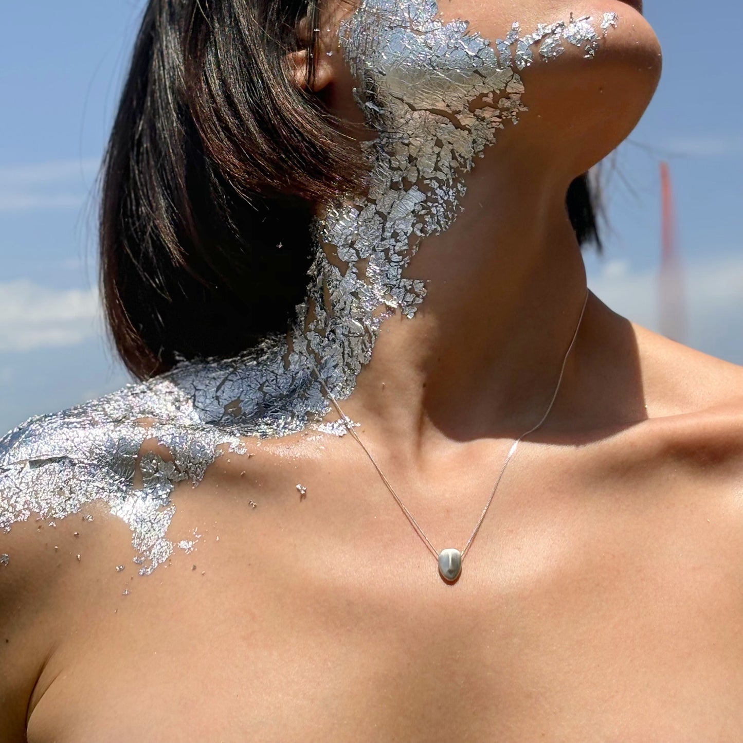 NEMESIS - Cycladic idol | Silver & Rhodium plated Necklace